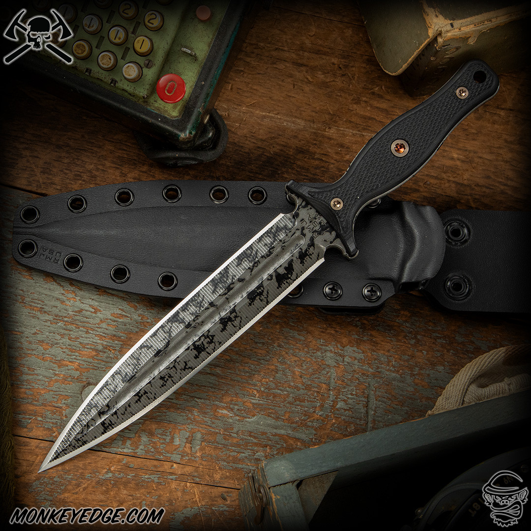 Monkey Edge - RMJ Tactical Fixed Blade: Kilroy - Acid Etched/Black
