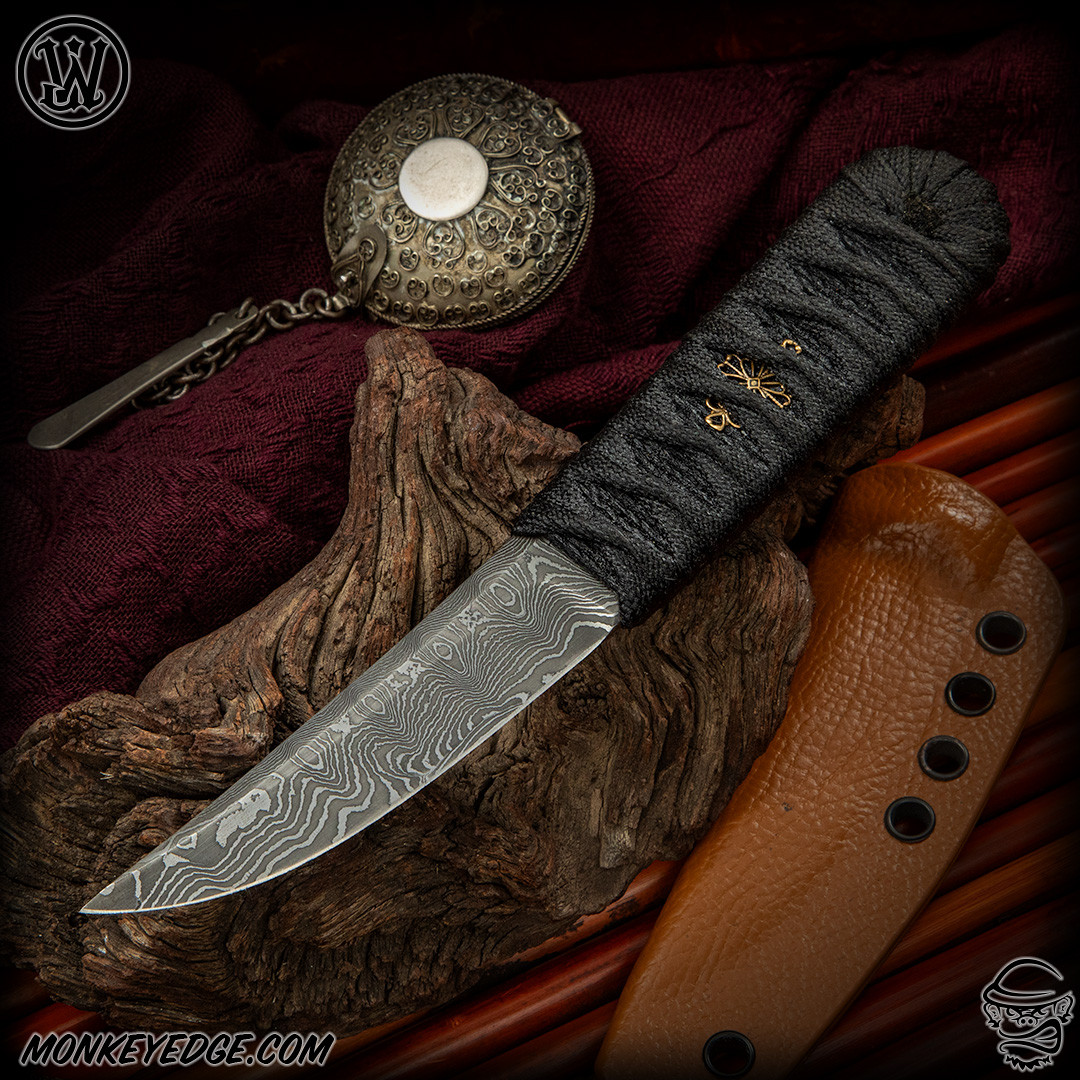 Watson君　 Monkey Edge - Joe Watson Small Kwaiken - Damascus/Cord Wrapped w