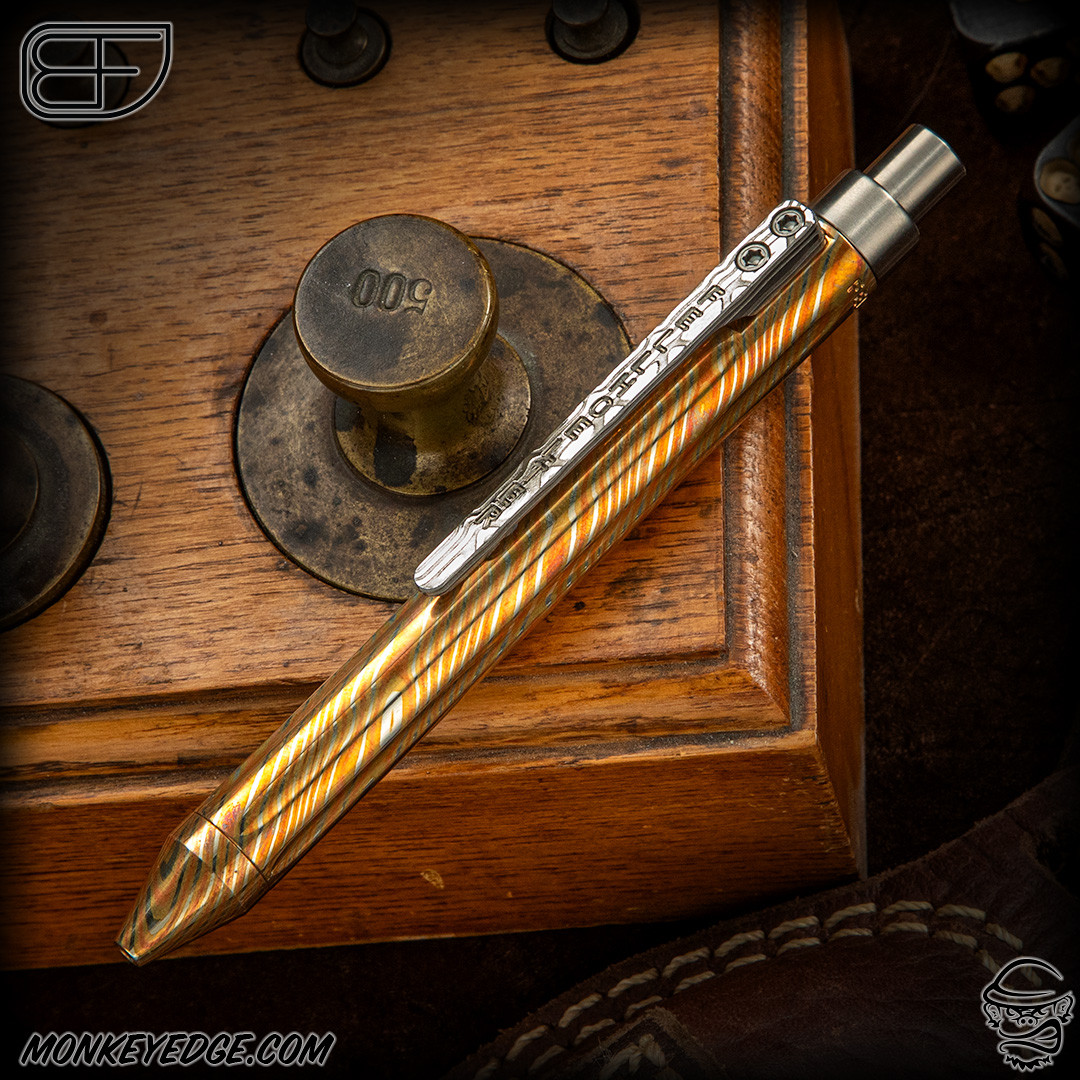 Monkey Edge - Fellhoelter TiCkler G2 Pen - Mokume Straight Fluted