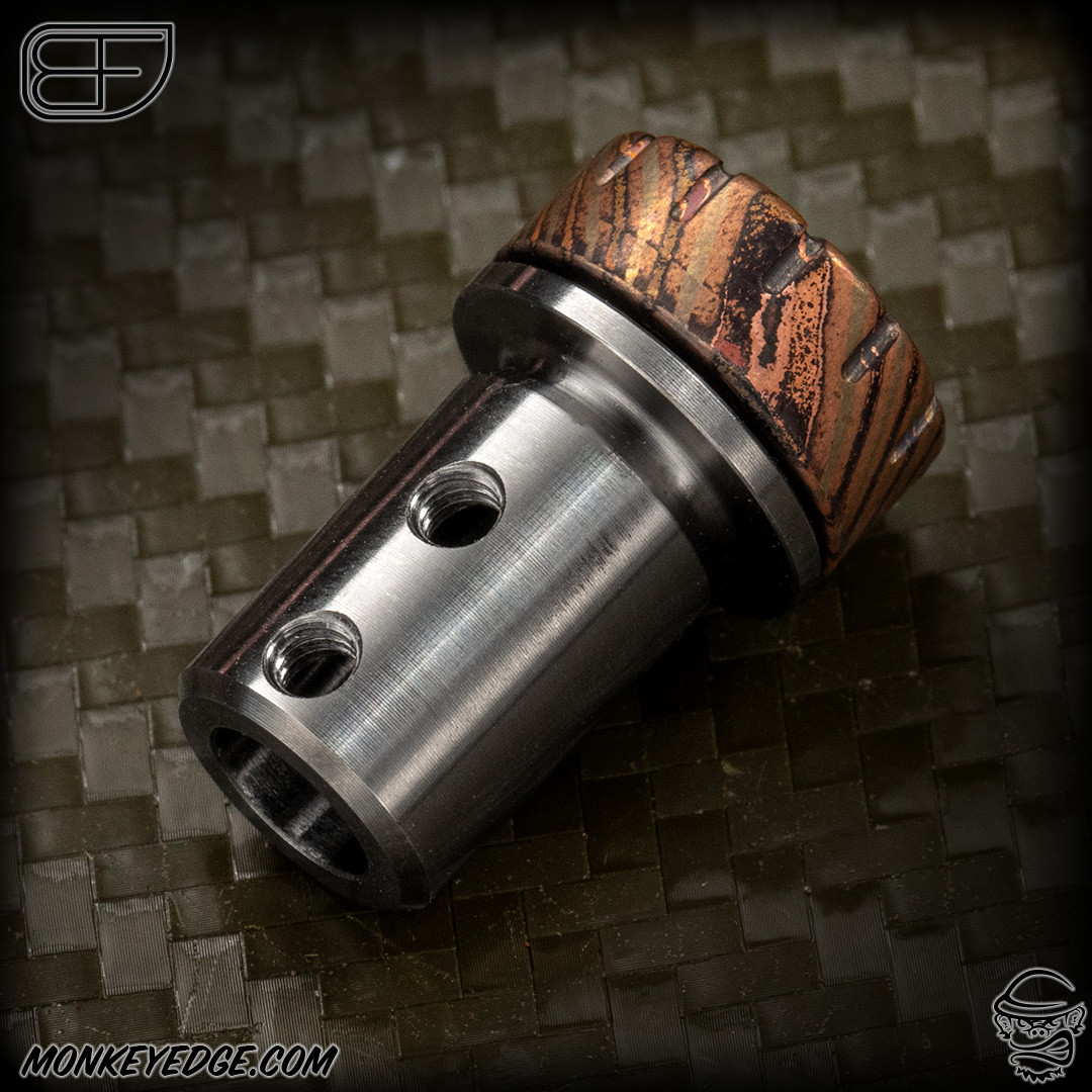 Monkey Edge - Fellhoelter TiBolt FAP Cap - Vortex Mokume/Titanium