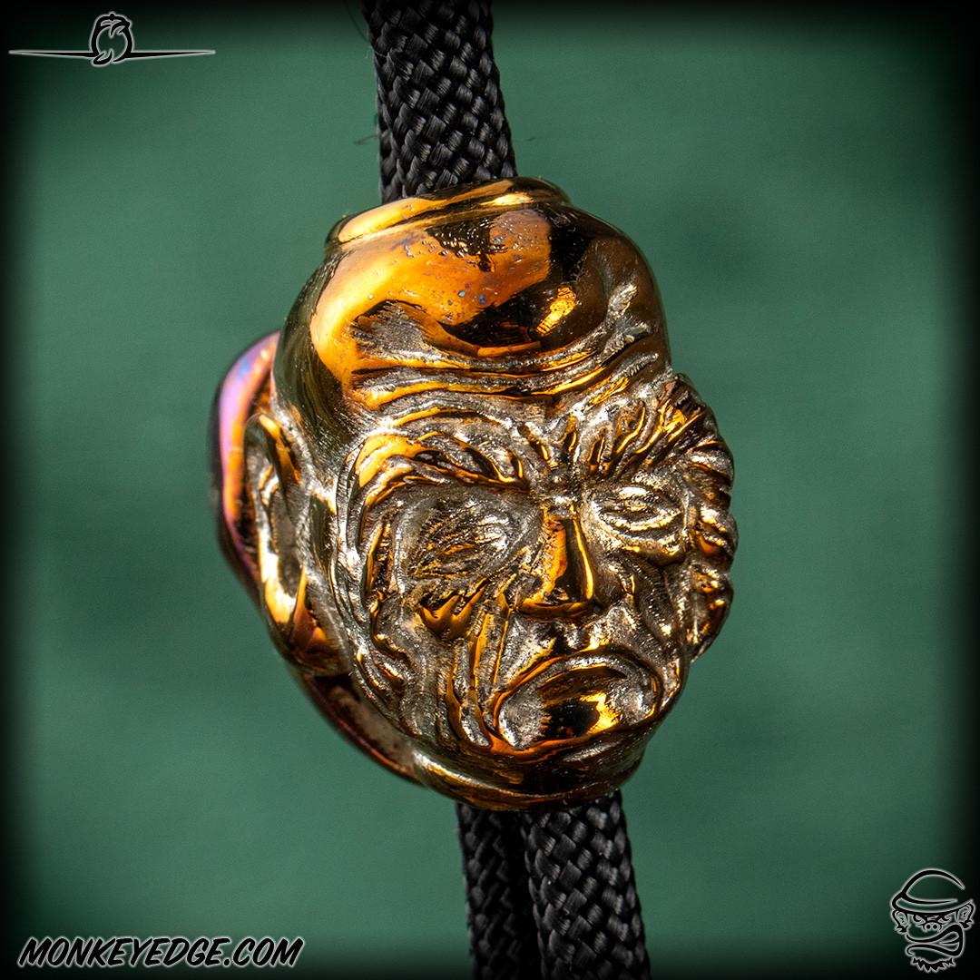 Bead Net Mask Monkey Edge - Dmitry Streltsov Bead: Netsuke Mask - Cobalt Golds