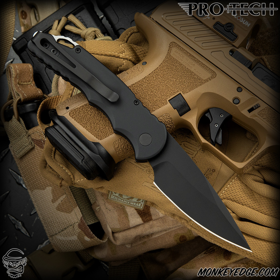 Monkey Edge - Pro-Tech Knives: TR-5 - Black/Black