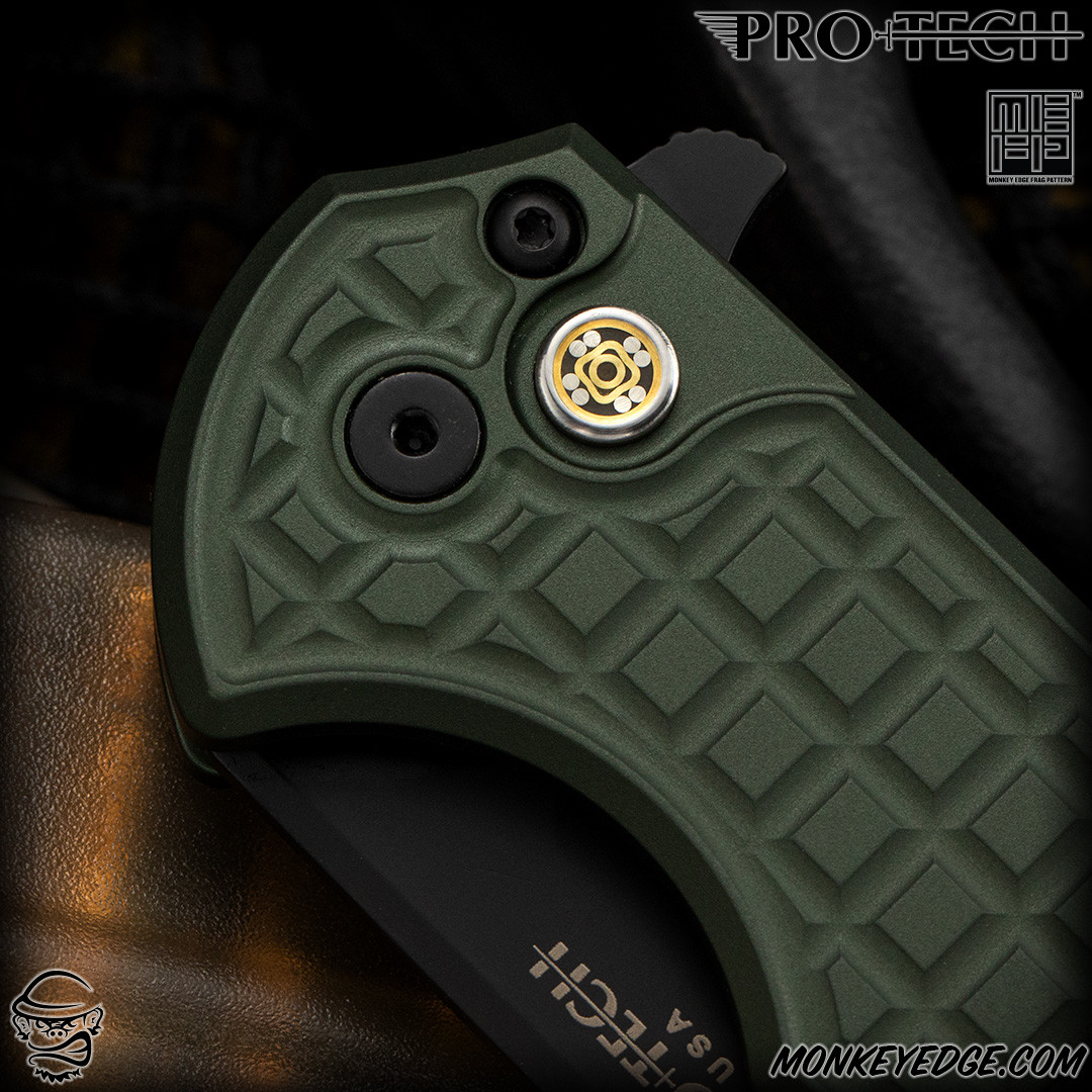 Monkey Edge - Pro-Tech Knives: Mordax - Black/Green Monkey Edge