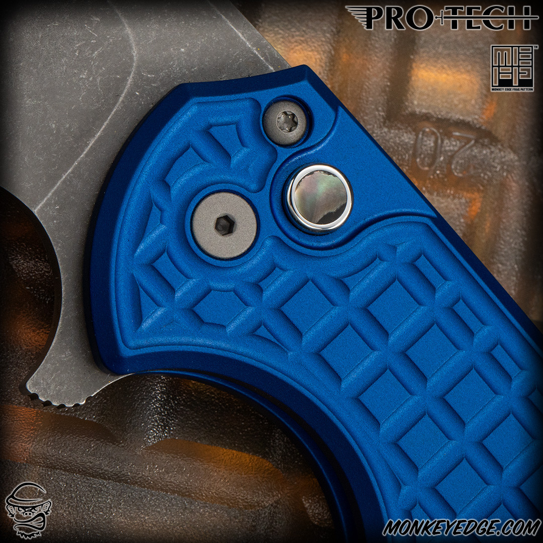 Monkey Edge - Pro-Tech Knives: Mordax - Acid Washed/Blue Monkey