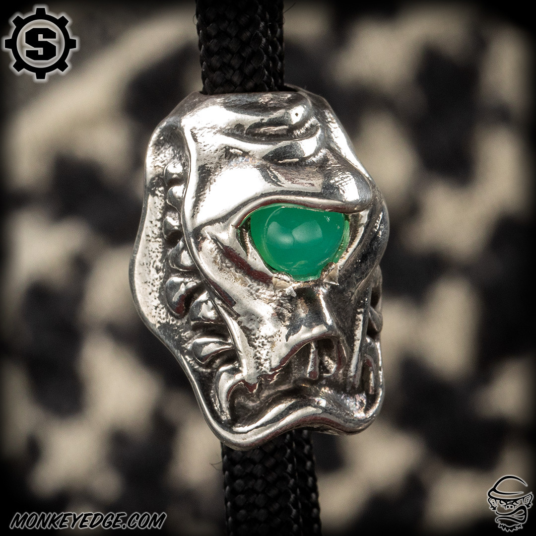 Monkey Edge - Starlingear Bead: Slyclops - Silver/Chrysoprase
