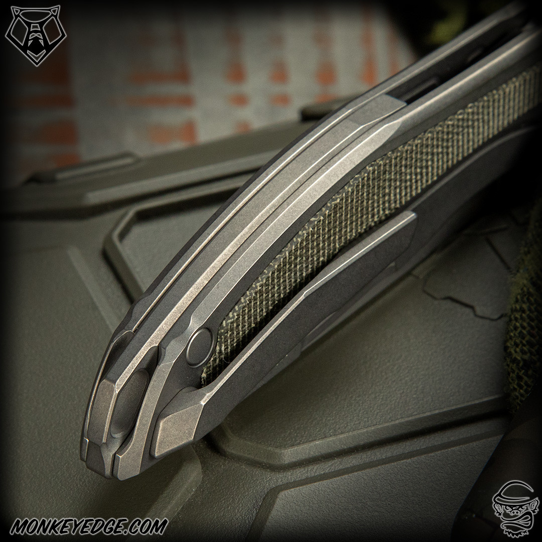 Monkey Edge - Shirogorov Knives: Neon NL - Tumbled/Green Micarta