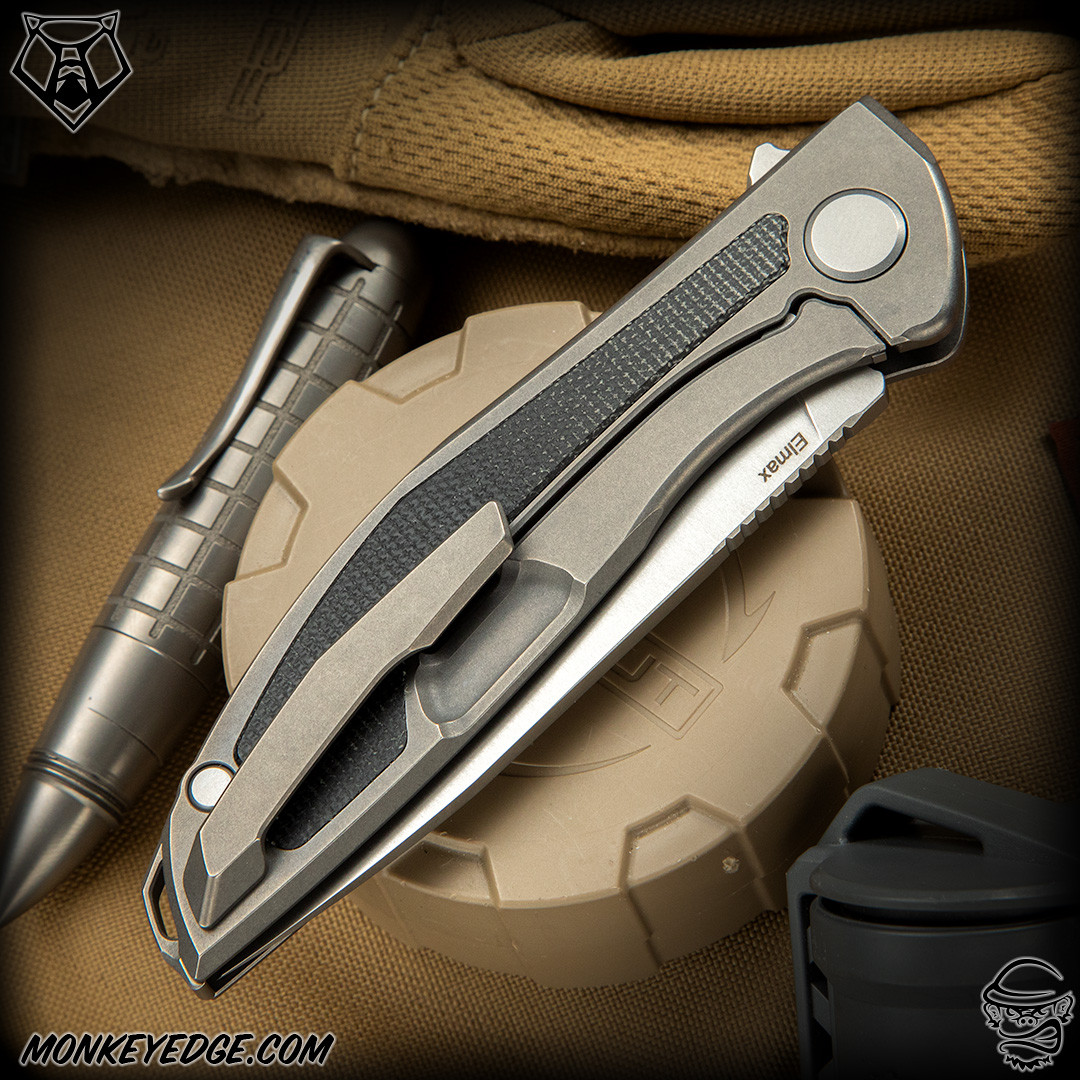 Monkey Edge - Shirogorov Knives: Neon NL - Tumbled/Black Micarta