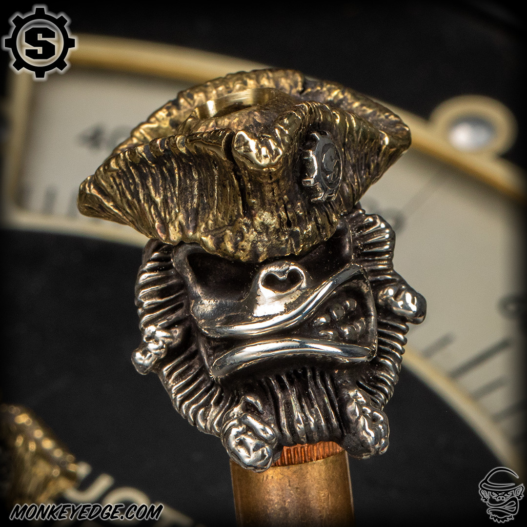 Monkey Edge - Starlingear Bead: Pirate Monkey - Silver/Brass