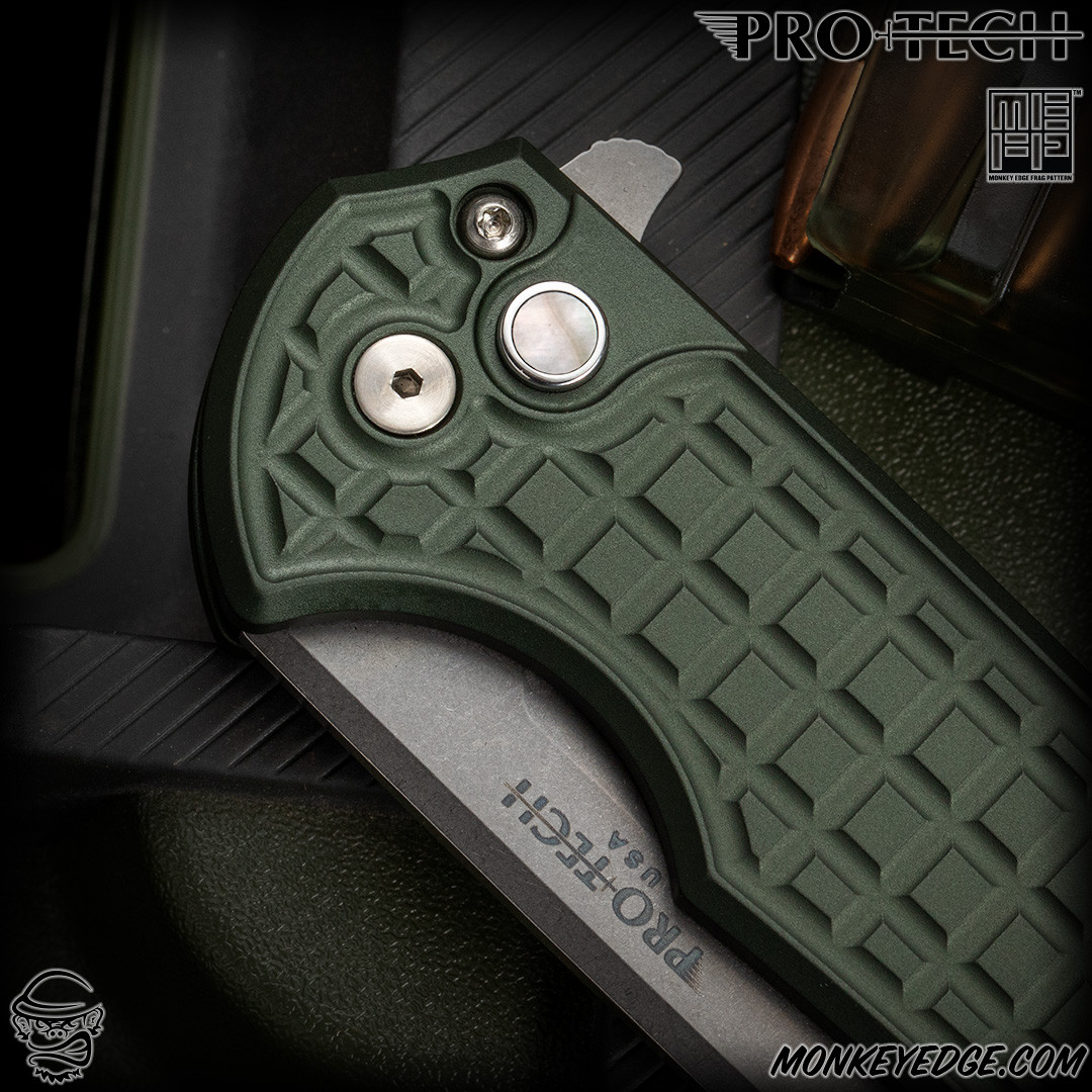 Monkey Edge - Pro-Tech Knives: Mordax - Black/Green Monkey Edge