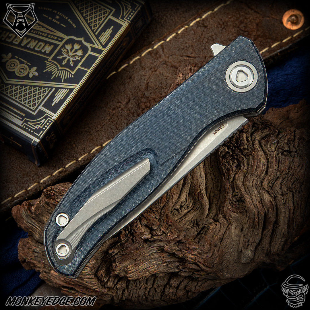 Monkey Edge - Shirogorov Knives: F95 Ursus - Tumbled/Blue Micarta