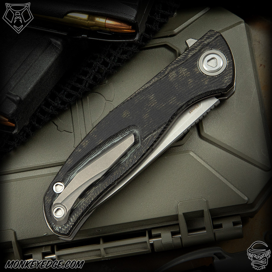 Monkey Edge - Shirogorov Knives: F95 Ursus - Tumbled/Black Micarta