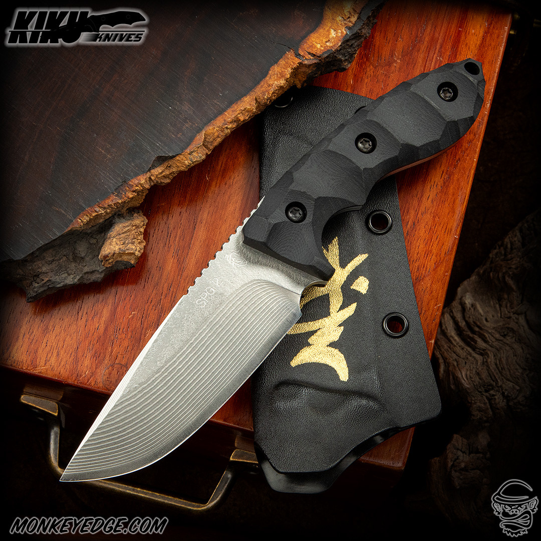 Monkey Edge - Kiku Matsuda Knives: Suwa - Damascus/Black G10