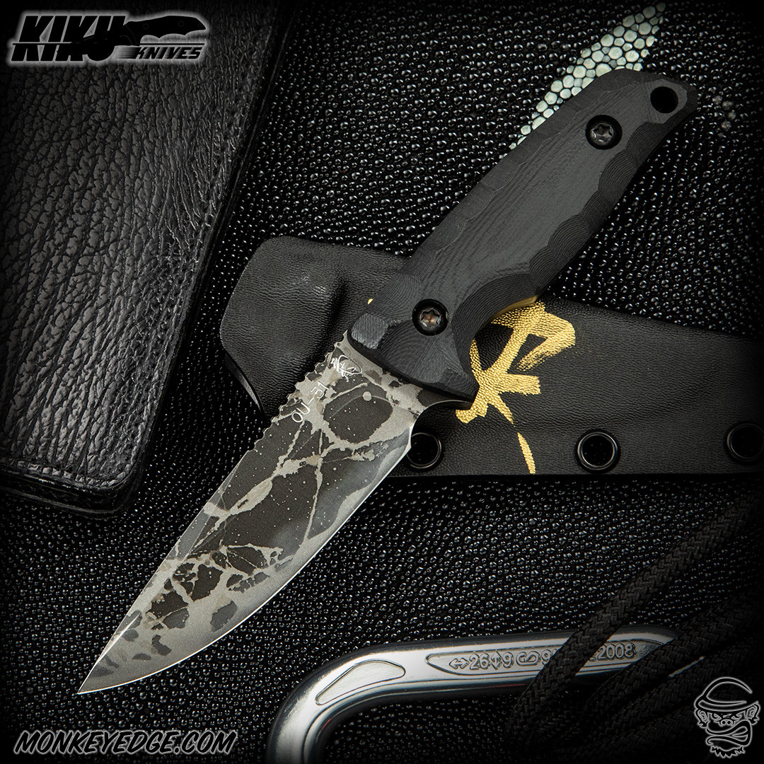 Monkey Edge - Kiku Matsuda Knives: Yamaboshi - Acid Etched/Black G10