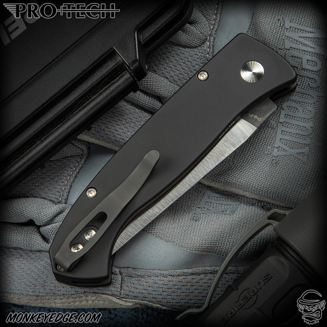 Monkey Edge - Pro-Tech Knives: Brend Classic - Satin/Black - Blade