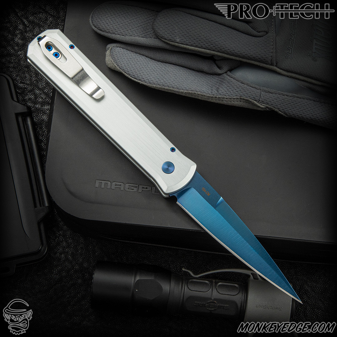 Monkey Edge - Pro-Tech Knives: Godfather - Sapphire Blue/Satin