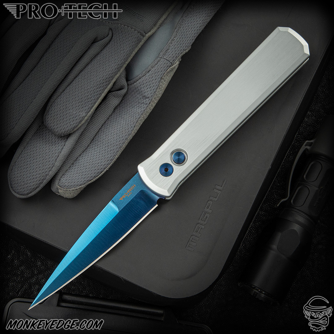 ザ・ゴッドファーザー Monkey Edge - Pro-Tech Knives: Godfather - Sapphire Blue/Satin