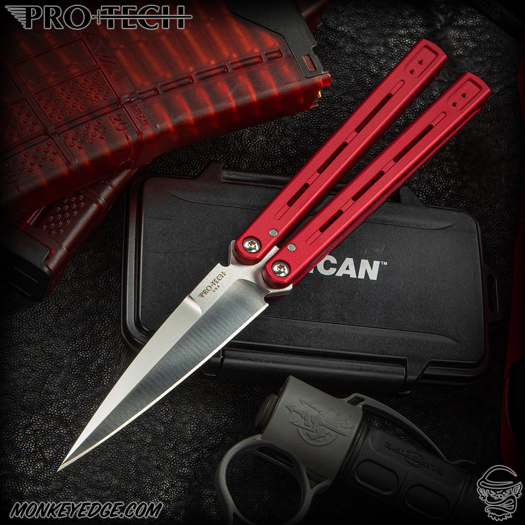 Monkey Edge - Pro-Tech Knives: FlyFather 2.0 - Satin/Red