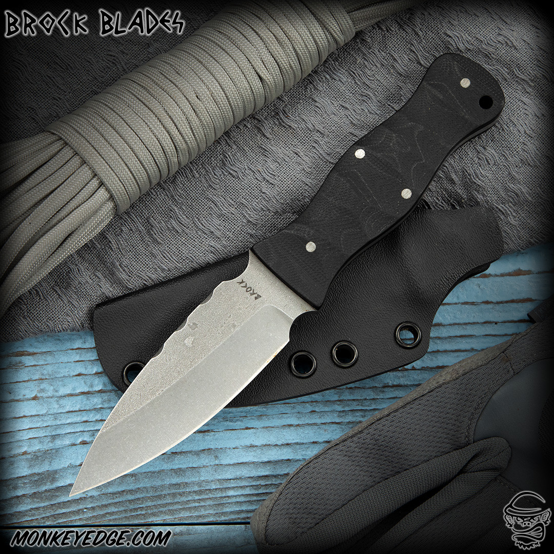 Monkey Edge - Brock Blades: Sgian Dubh TG - Tumbled/Black G10