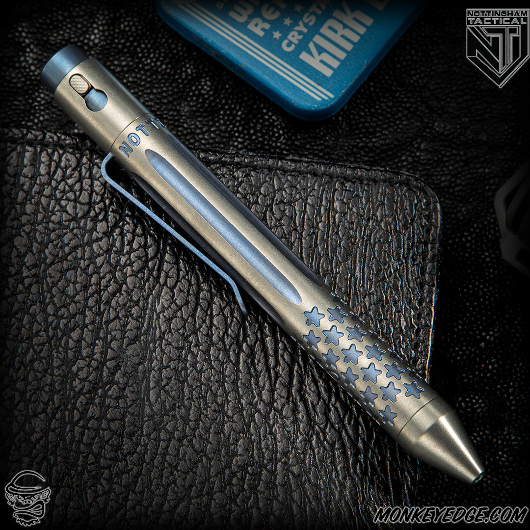 Monkey Edge - Nottingham Tactical Pen: G2 Mini - Titanium 250th