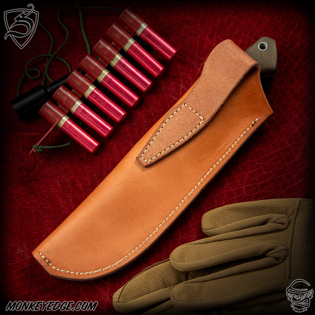 ●Blade オリジナル盤 OG ミドル Monkey Edge - Sharpwerks: SBK - Blasted/Green Micarta w/Orange Liners
