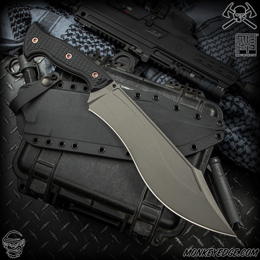 Monkey Edge - RMJ USA Fixed Blade: Sapper - Tungsten Cerakote