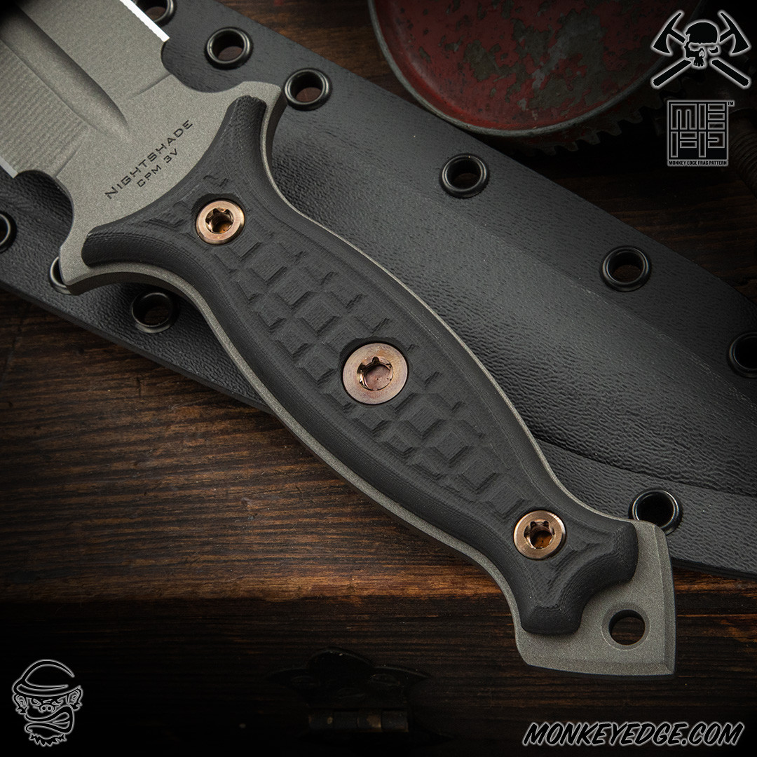 Monkey Edge - RMJ USA Fixed Blade: Nightshade - Tungsten Monkey