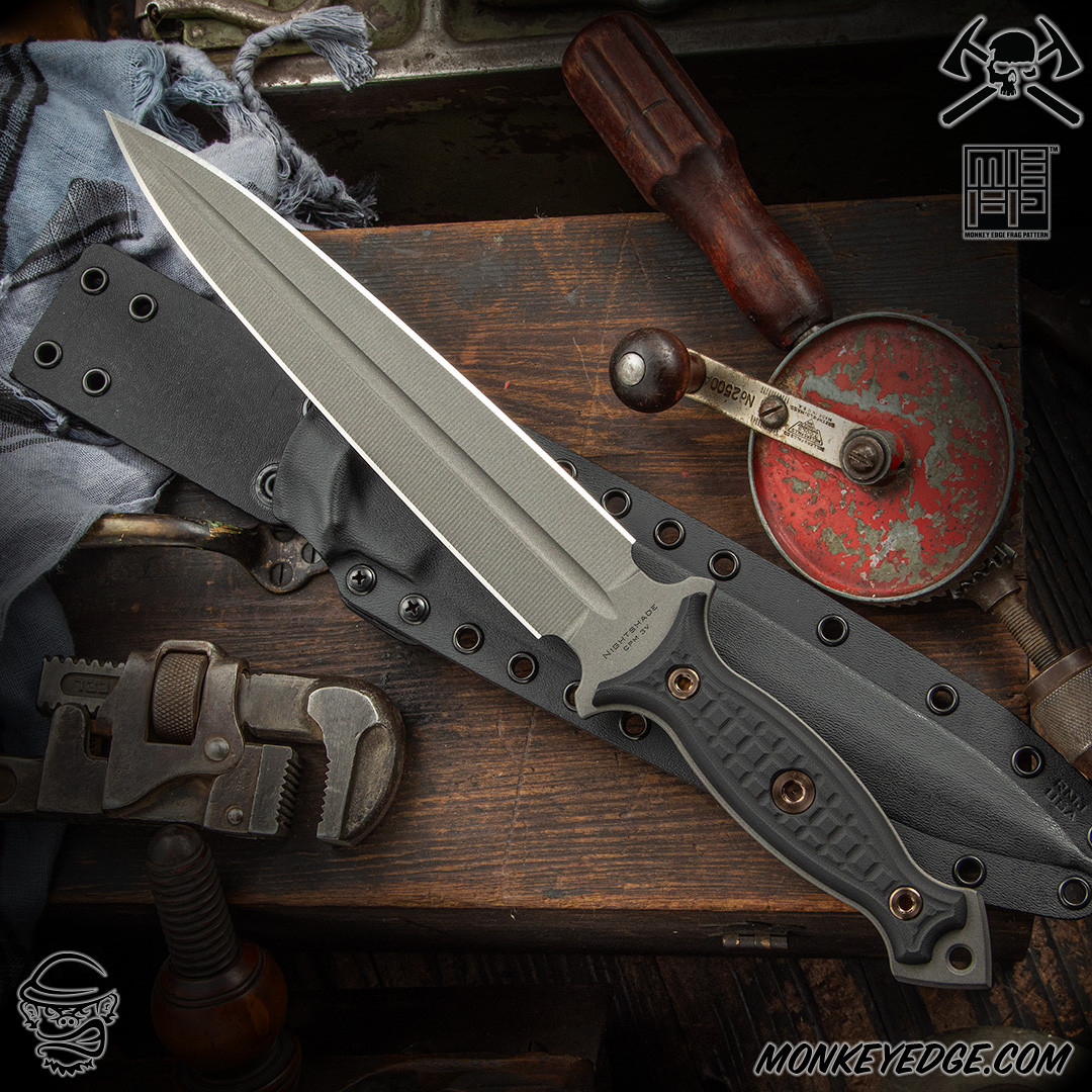 Monkey Edge - RMJ USA Fixed Blade: Nightshade - Tungsten Monkey