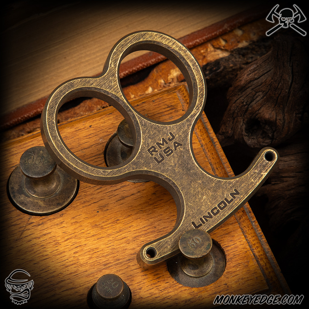 Monkey Edge - RMJ USA: Lincoln Two Finger - Brass Vintage Patina