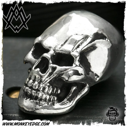 Ace Metal Works Bead: Ace Bolt Skull - Silver
