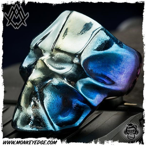 Ace Metal Works Ring: Ace Wrap Skull Large - Titanium