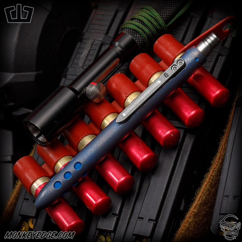 Blackside Customs Pen - Titanium Matte Blue Blasted/Tumbled