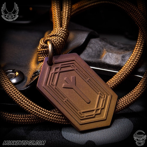 Bawidamann Pendant Rune Titanium: Algiz - Matte Bronze