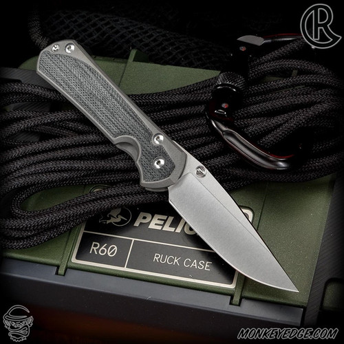 Chris Reeve Knives Folder: Sebenza 31 Large Inlay - Drop Point Black Micarta Left Handed