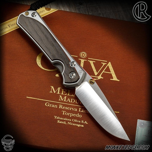 Chris Reeve Knives Folder: Sebenza 31 Large Inlay - Drop Point Bog Oak Polished Left Handed