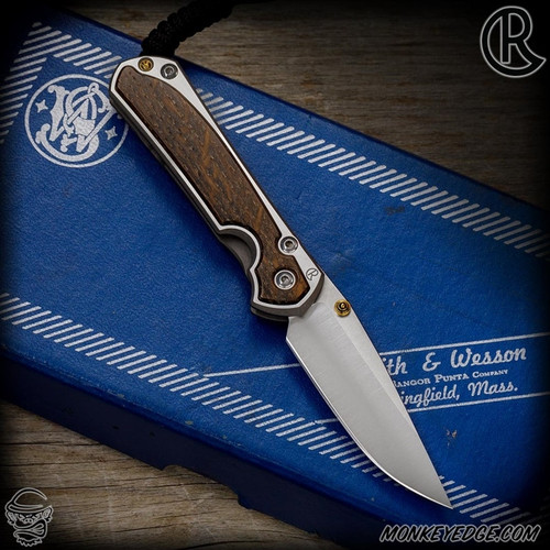 Chris Reeve Knives Folder: Sebenza 31 Small Inlay - Drop Point Bog Oak Polished Left Handed