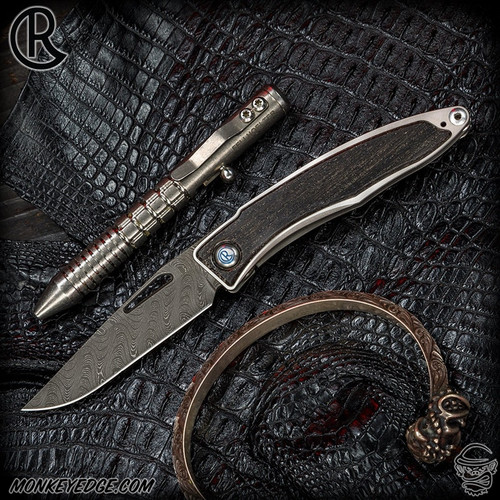 Chris Reeve Knives Folder: Mnandi - Bog Oak/Boomerang Damascus