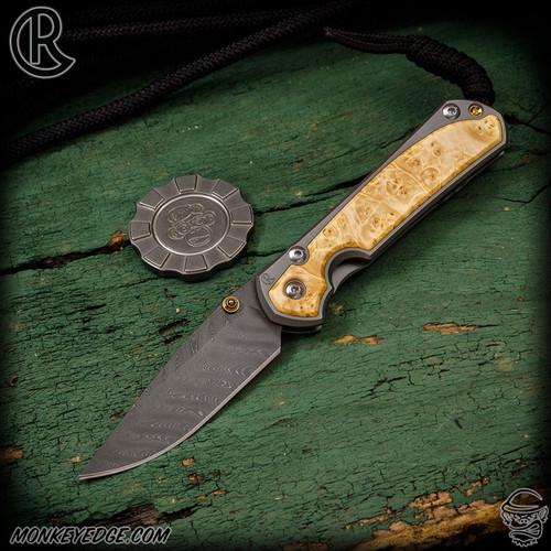 Chris Reeve Knives Folder: Sebenza 31 Small Inlay - Drop Point Box Elder Boomerang Damascus