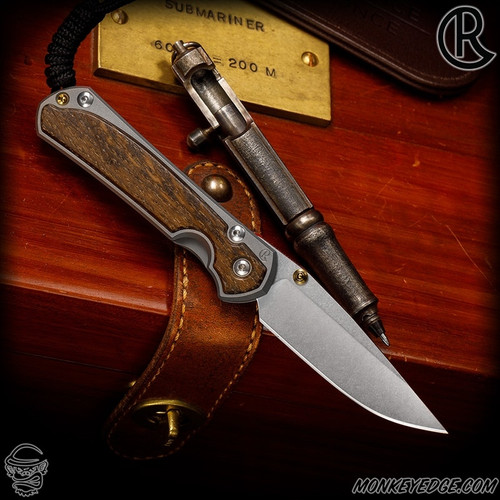 Chris Reeve Knives Folder: Sebenza 31 Small Inlay - Drop Point Bog Oak Left Handed