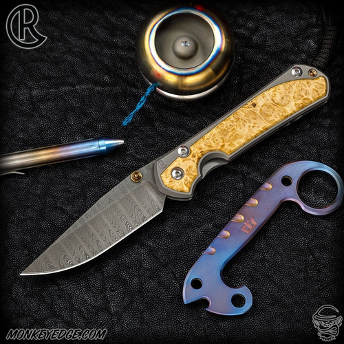 Chris Reeve Knives Folder: Sebenza 31 Large Inlay - Drop Point Box Elder Ladder Damascus