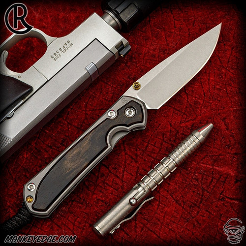 Chris Reeve Knives Folder: Sebenza 31 Small Inlay - Drop Point Macassar Ebony Left Handed