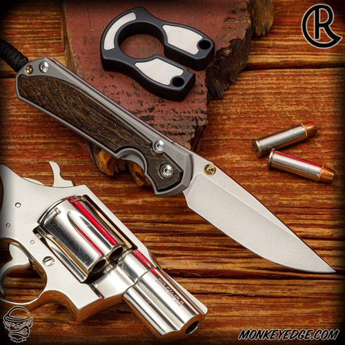 Chris Reeve Knives Folder: Sebenza 31 Large Inlay - Drop Point Bog Oak Left Handed