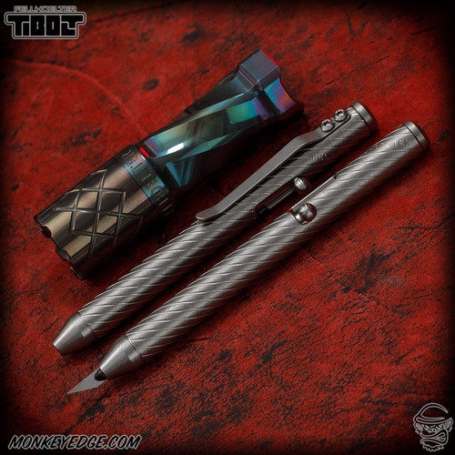 Fellhoelter CrafTiBolt Knife - Titanium Tumbled Spiral Engraved