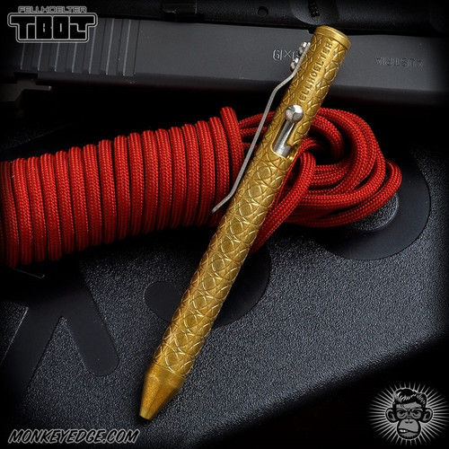 Fellhoelter TiBolt G2 Pen - Brass Tumbled Circles