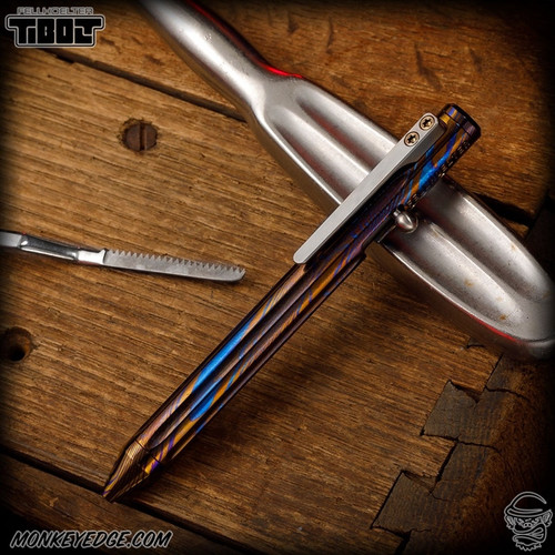 Fellhoelter TiBolt G2 Pen - Mokuti Straight Fluted w/Milled Clip