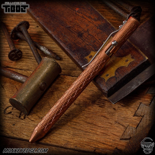 Fellhoelter TiBolt Pen - Copper Tumbled Diamond Engraved