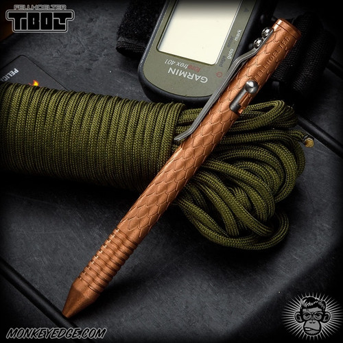 Fellhoelter TiBolt Pen - Copper Tumbled Dragon w/Rings