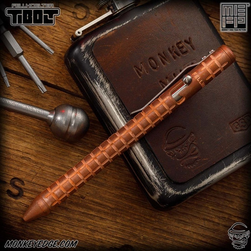 Fellhoelter TiBolt Pen - Copper Tumbled Monkey Edge FRAG Pattern
