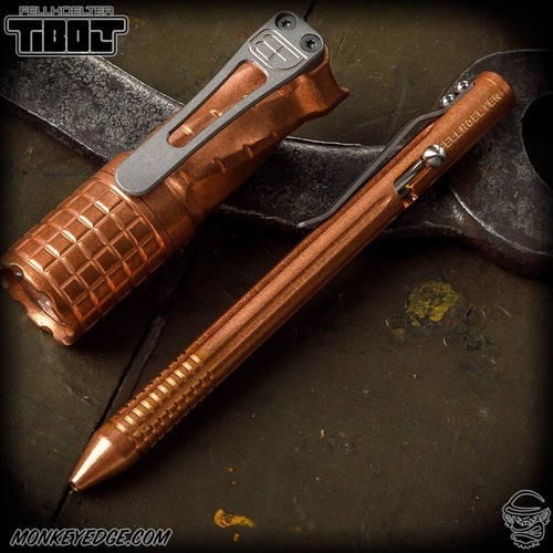 Fellhoelter TiBolt Pen - Copper Tumbled Straight Fluted w/Rings (KW0368-MC973)