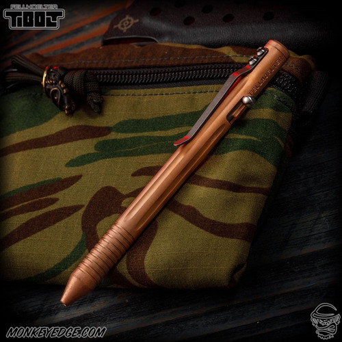 Fellhoelter TiBolt Pen - Copper Tumbled Straight Fluted w/Rings (KW0757-MA1580)
