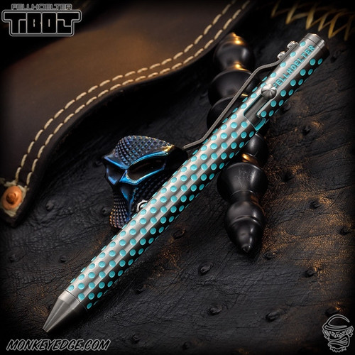 Fellhoelter TiBolt Pen - Titanium Satin/Tiffany Blue Cerakote Dots Cptn Axel Collab